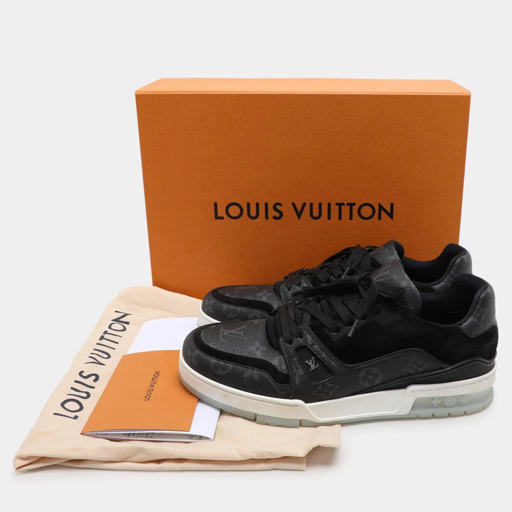 Louis Vuitton Louis Vuitton Black Monogram Eclipse Canvas and Suede LV Trainer Low Top Sneakers Size 41 9