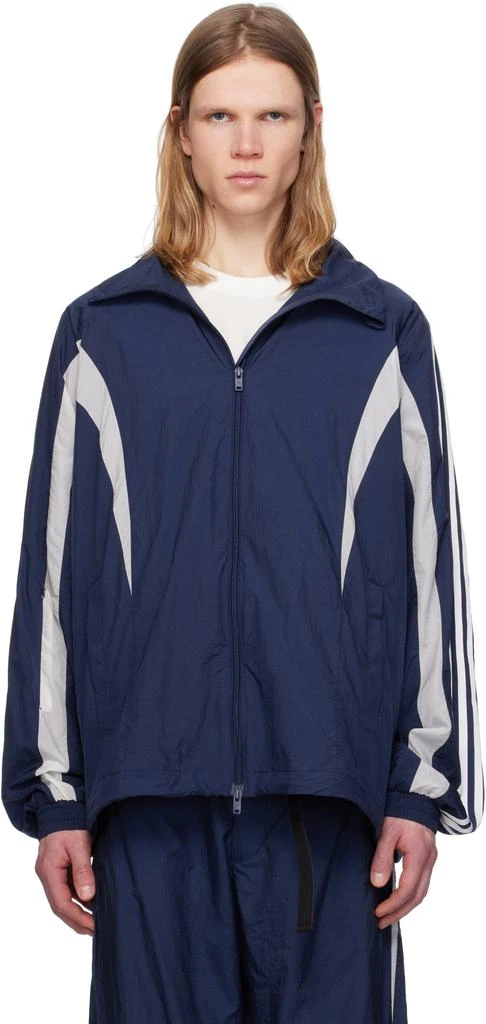 Y-3 Blue 3 Stripes Nylon Shell Jacket 1