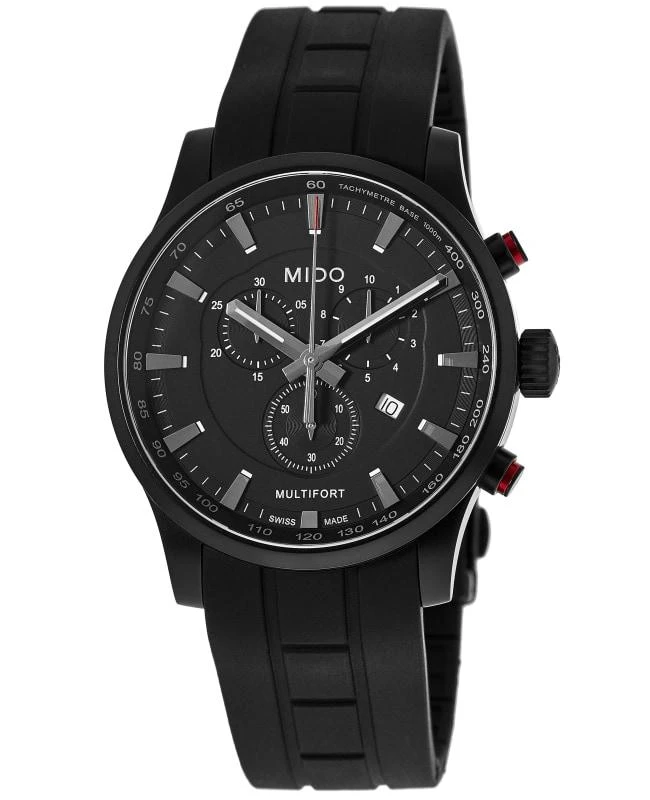 MIDO Mido Multifort Black Chronograph Dial Rubber Strap Men's Watch M005.417.37.051.20 1
