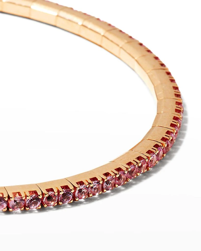 EXTENSIBLE Rose Gold Stretch Pink Sapphire Tennis Bracelet 3