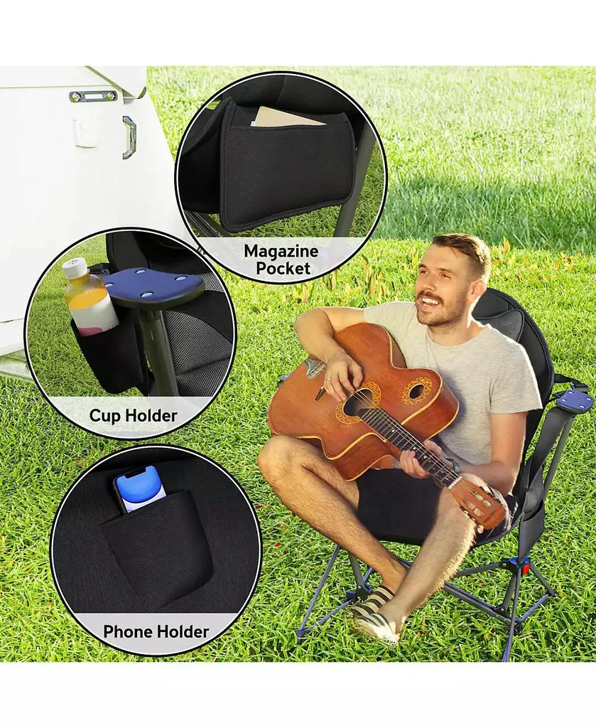 Outsunny Hammock Camping Chair Set of 2 with Adjustable Back, 6