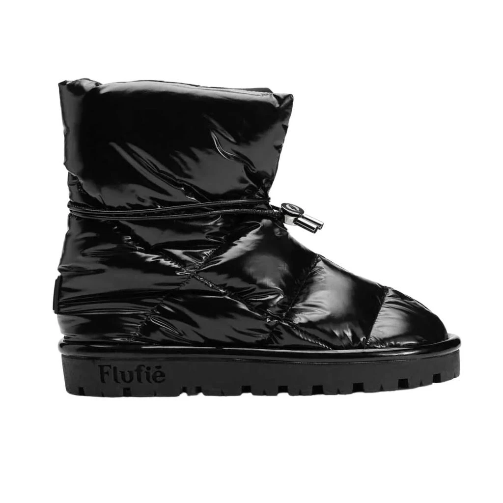 Flufie Shiny Pillow Boot In Jet Black 1