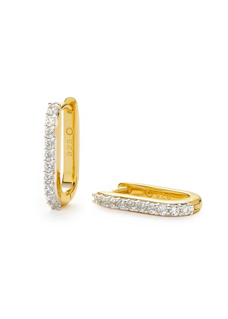 Missoma Pavé Ovate 18kt gold vermeil hoop earrings