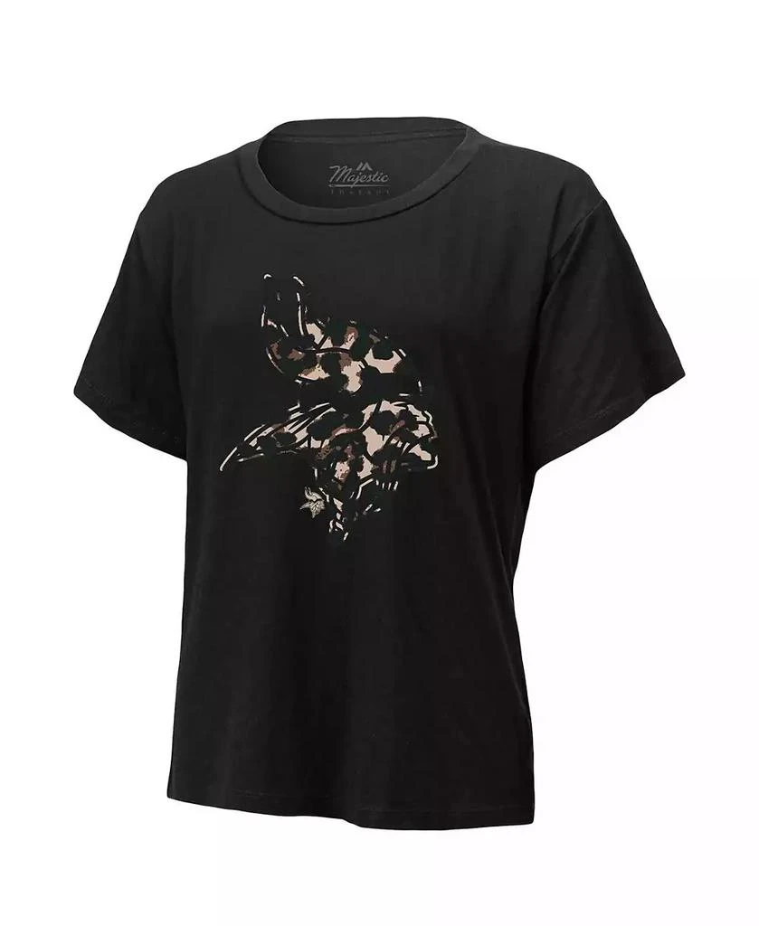 Majestic Women
s Threads Justin Jefferson Black Minnesota Vikings Leopard Player Name and Number T-shirt 2