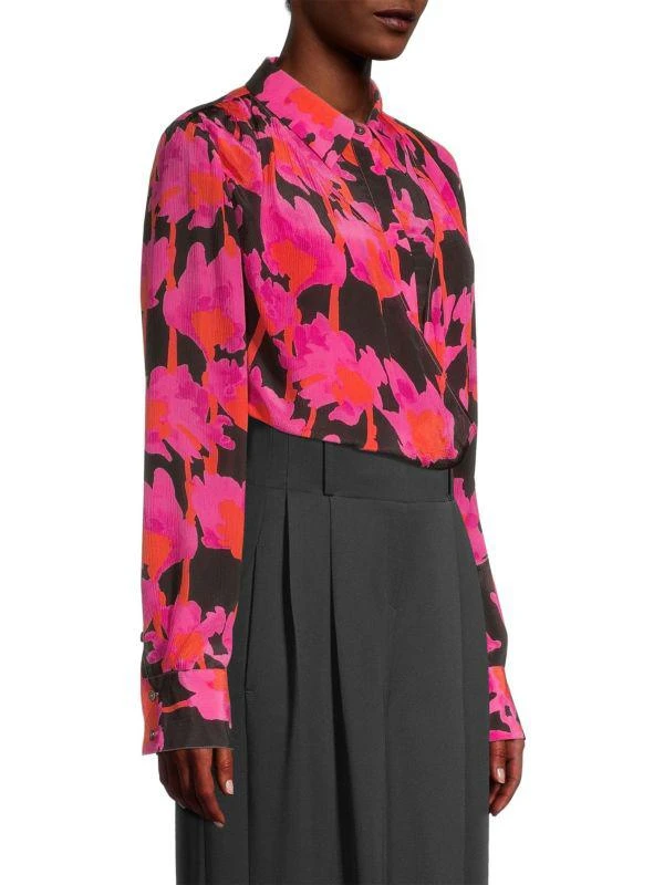 Jason Wu Cropped Floral Wrap Shirt 3