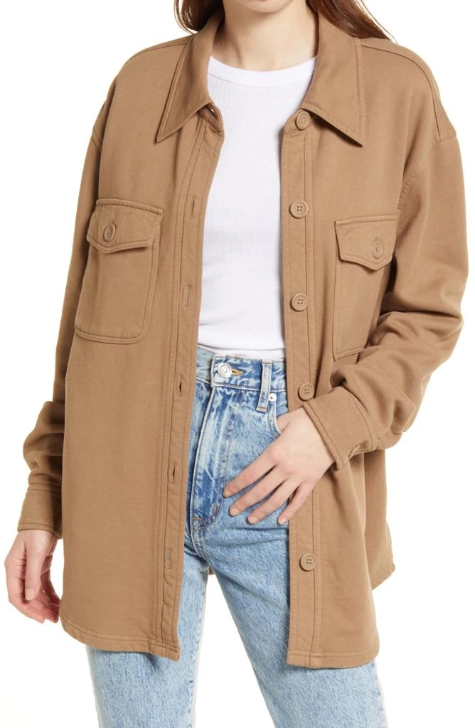 Good American Fleece Shirt Jacket 1