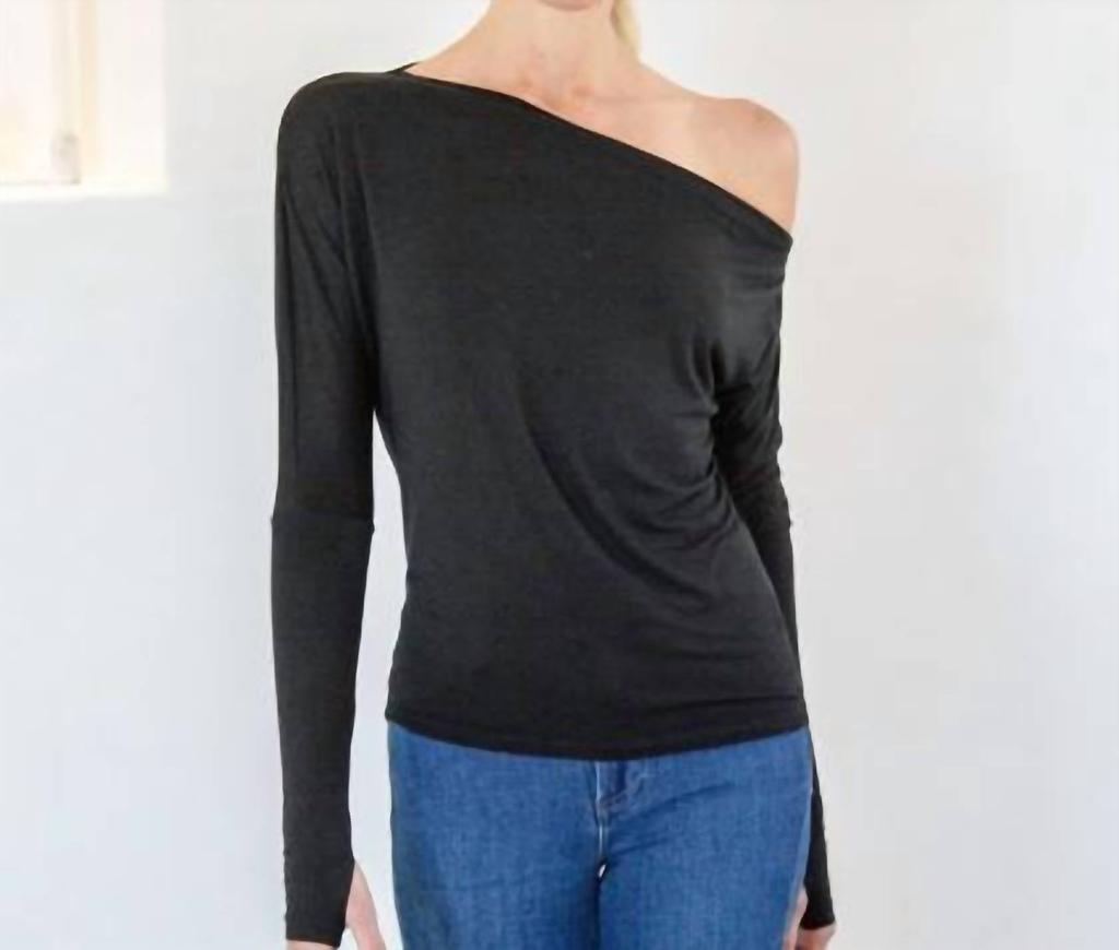 Red Haute One Cold Shoulder Top In Black