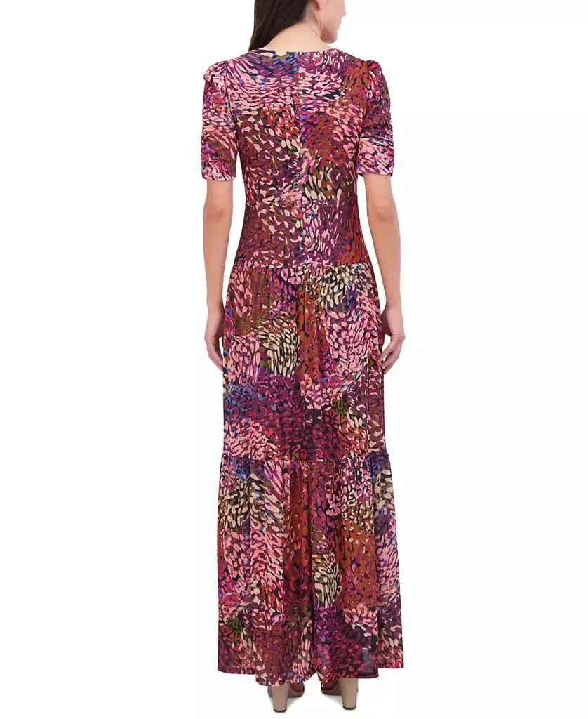 fitted lace wedding dress Vince Camuto Plum Floral Print Fit-and-Flare Dress – SilkRoll main image 1