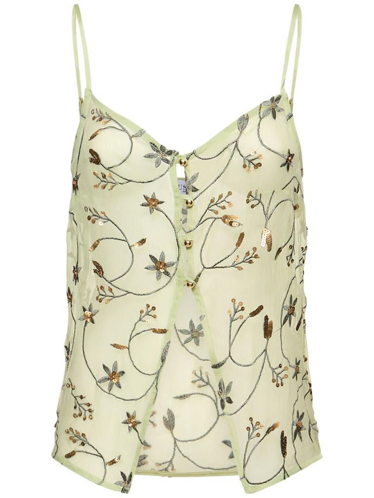 MUSIER PARIS Sardena Embroidered Viscose Top