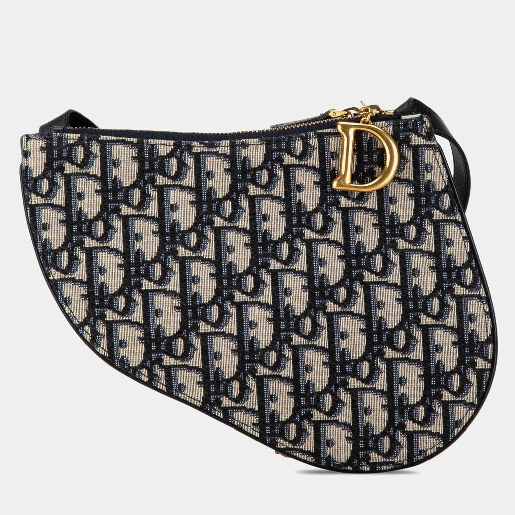 Dior Dior Blue Oblique Canvas Saddle Triple Zip Crossbody Bag 3