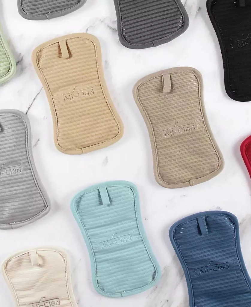 All-Clad Ribbed Silicone Cotton Twill Pot Holder, Set of 2 6