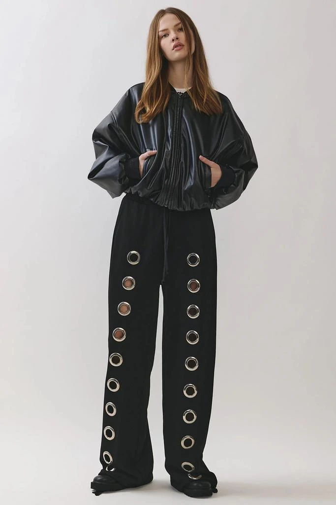 Personal Code Personal Code Noir Crop Leather Bomber Jacket 3