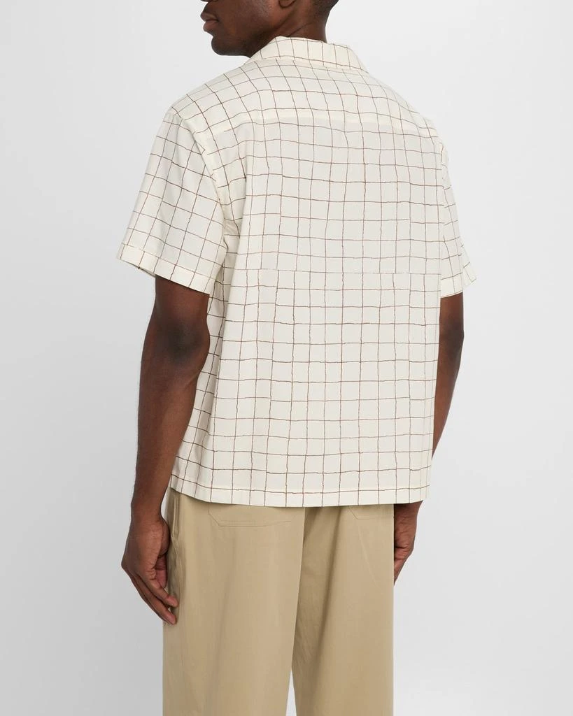 FRAME Men's Grid-Print Camp Shirt 3