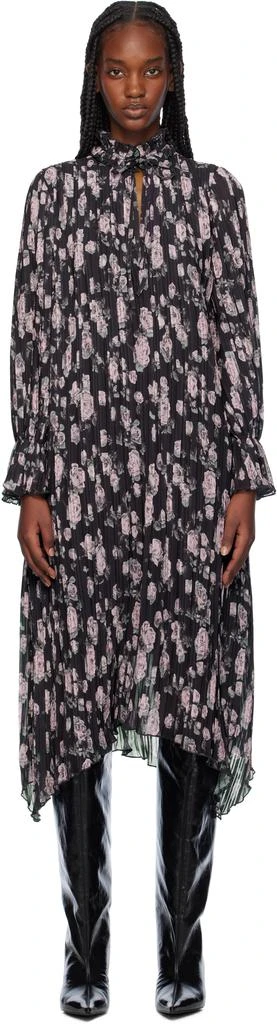 open lace back dress Ganni // Floral Pleated Dress  VSP Consignment