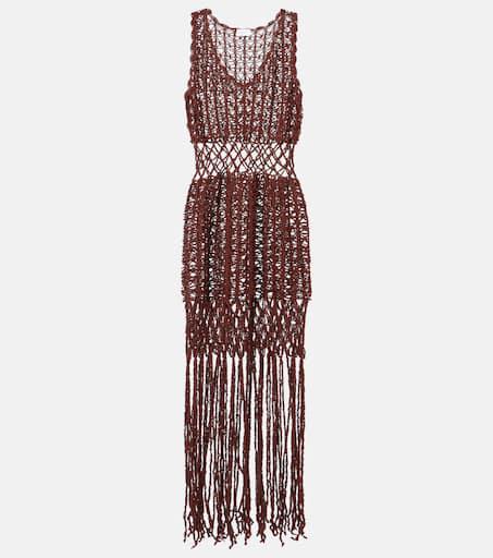 ANNA KOSTUROVA Fringed cotton minidress