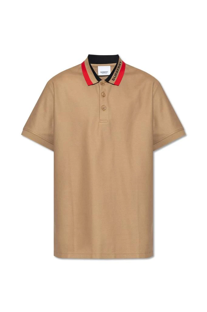 Shop Burberry Logo Detailed Short Sleeved Polo Shirt on Sale at