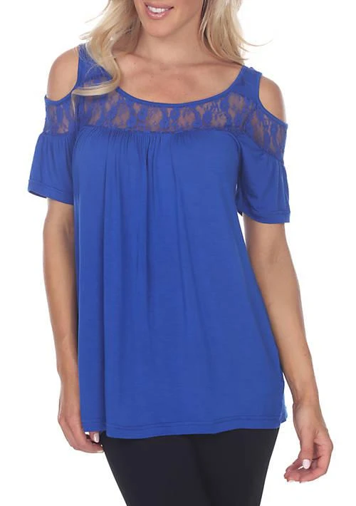 White Mark Mark Bexley Cold Shoulder Short Sleeve Tunic 1