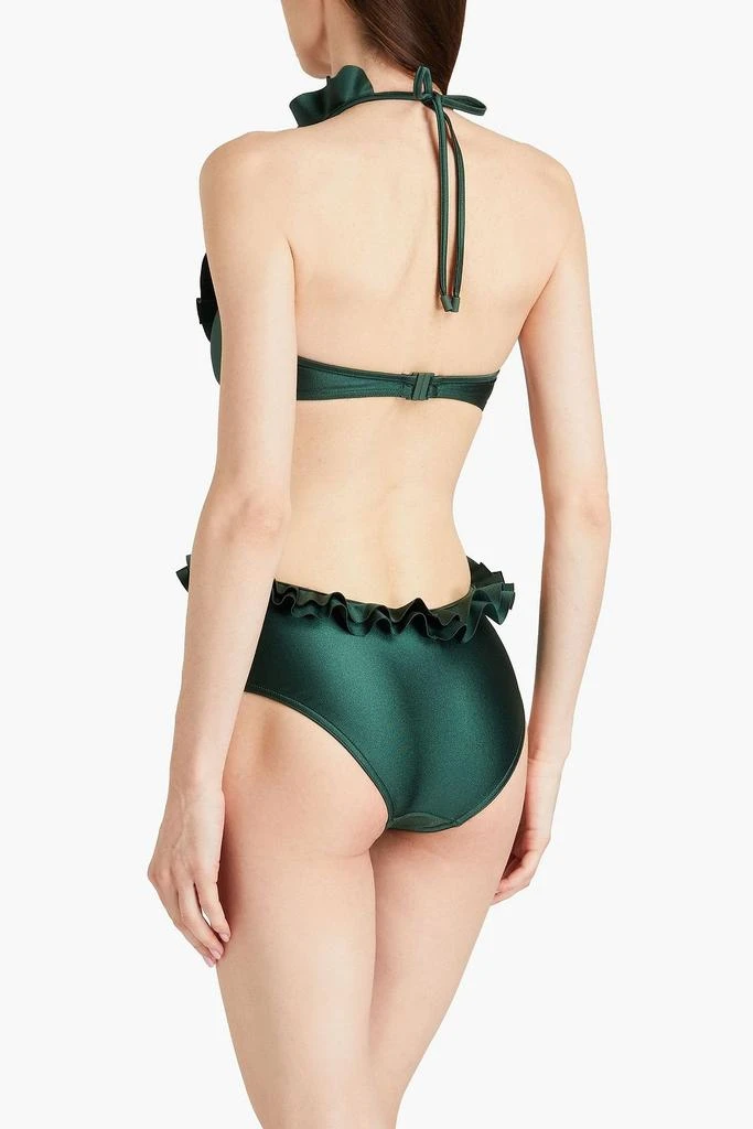 Zimmermann Ruffled cutout halterneck swimsuit 3