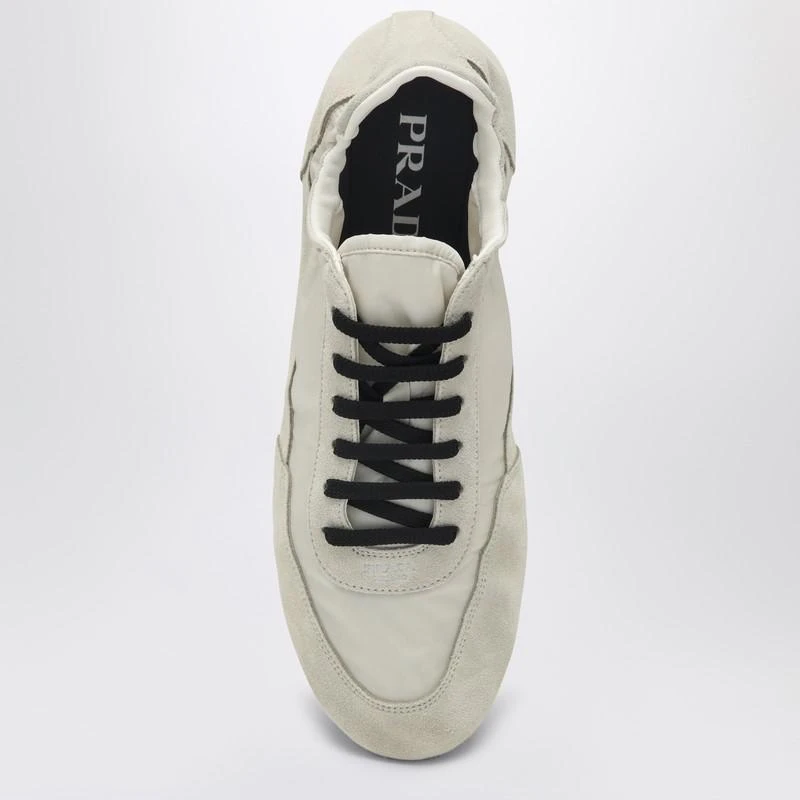 Prada Ivory Re-Nylon and suede Sneaker Collapse 4