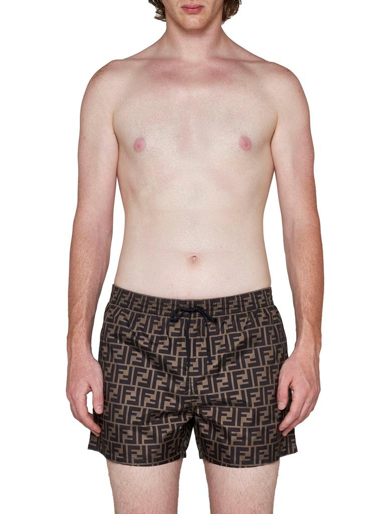 Fendi FENDI | Brown nylon Fendi shorts | Man | 44