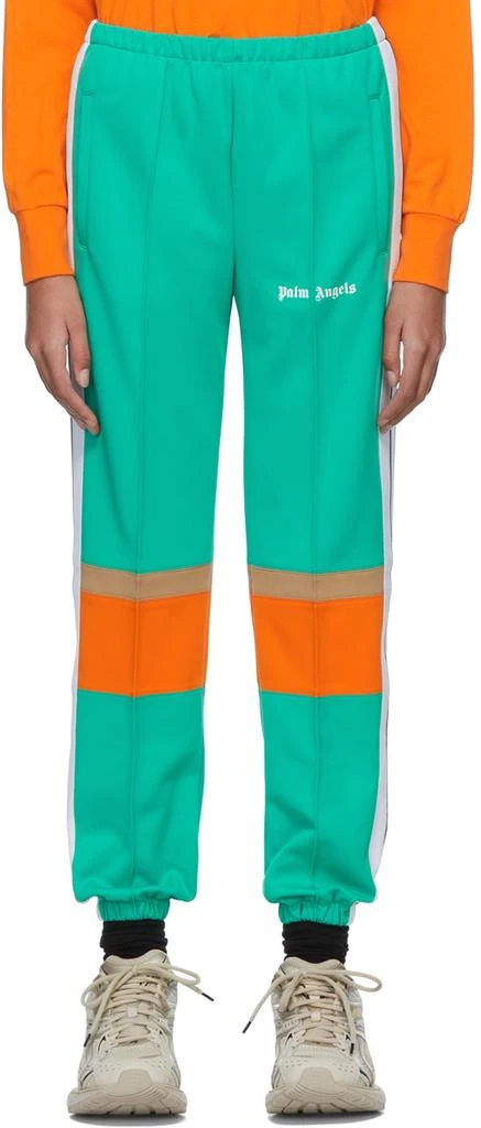 Palm Angels Green & Orange Track Lounge Pants 1
