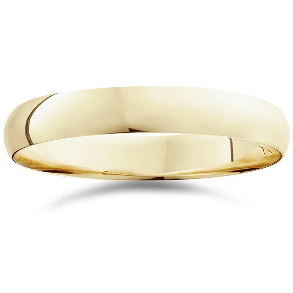 Pompeii3 4mm Plain High Polish Wedding Band Ring 14K Yellow Gold Size Selectable 1
