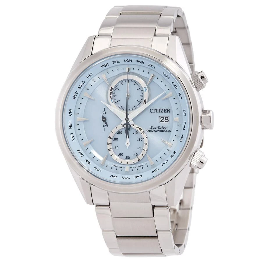 Citizen Perpetual World Time Chronograph Blue Dial Men's Watch AT8260-85M 1