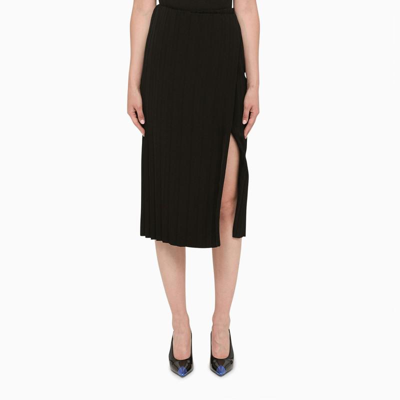 Balenciaga Black pleated midi skirt