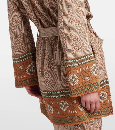 Valentino Jacquard lamé wrap cardigan 6