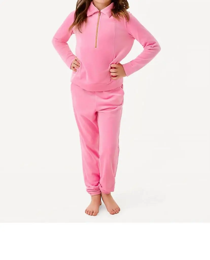 Lilly Pulitzer Lilly Pulitzer - Girls Mini Eleni Velour Pullover Sweatshirt