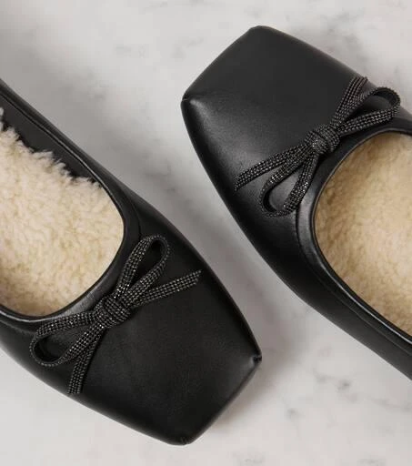 Brunello Cucinelli Monili bow-detail leather ballet flats 6