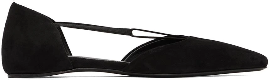 Totême Black 'The Suede T-Strap' Ballerina Flats 1