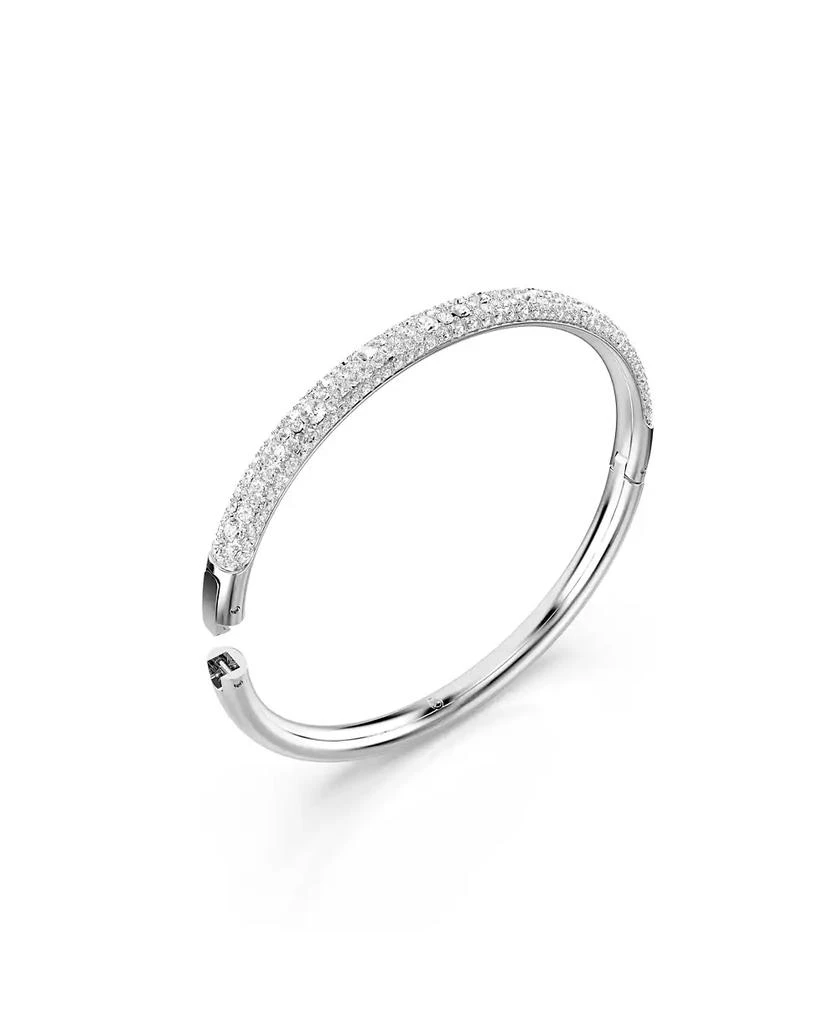 Swarovski Snow Pave, White, Rhodium Plated or Rose Gold-Tone Meteora Bangle Bracelet