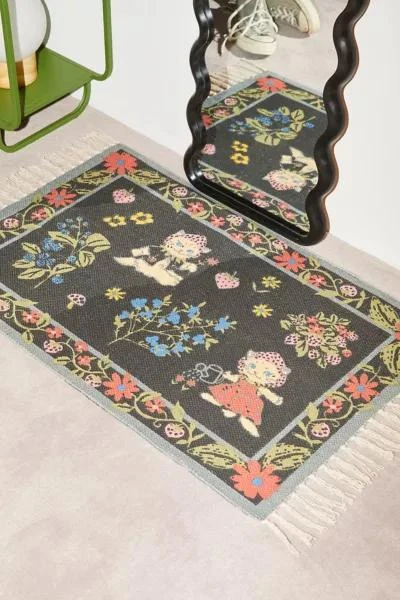 Urban Outfitters Strawberry Cat Printed Rug 1