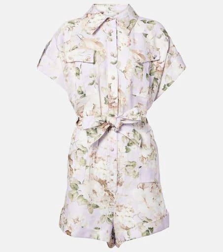 Zimmermann Acacia floral linen playsuit 1
