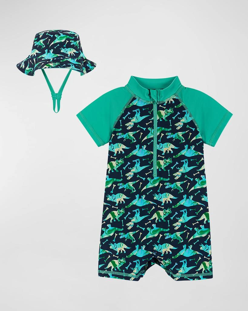 Andy & Evan Boy's Rashguard and Sun Hat Set, Size 0M-24M 1