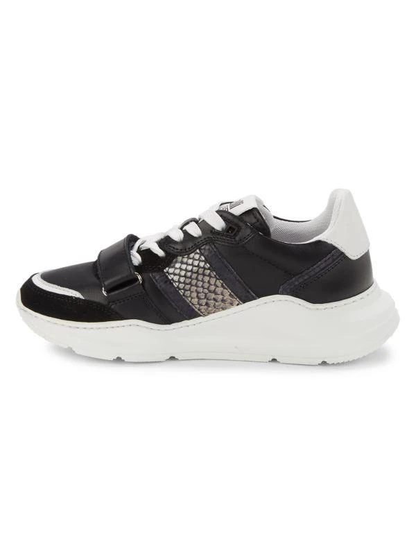 cavalli CLASS Snakeskin Embossed Leather Platform Sneakers 4