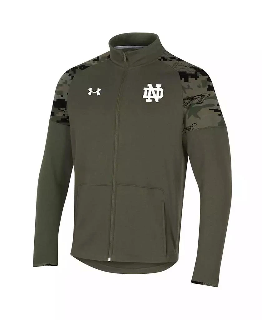 Under Armour Men's Olive Notre Dame Fighting Irish Freedom Full-Zip Fleece Jacket 3