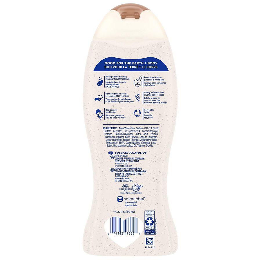 Softsoap Exfoliating Body Wash Scrub Coconut Butter