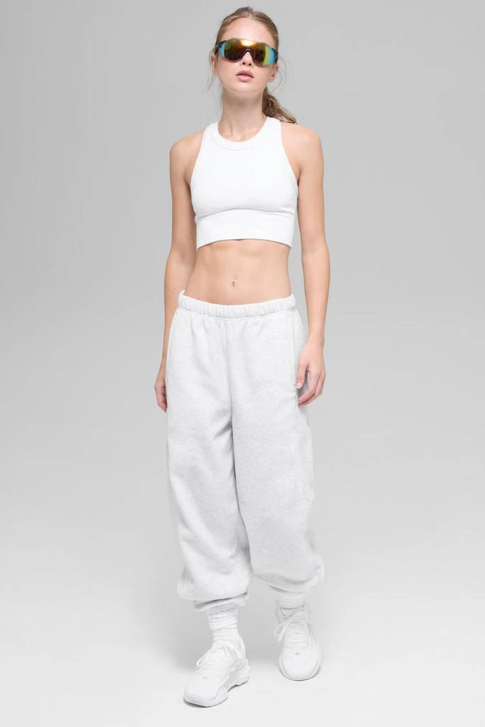Alo Polar Fleece High-Waist Retreat Jogger - White Heather Grey 5