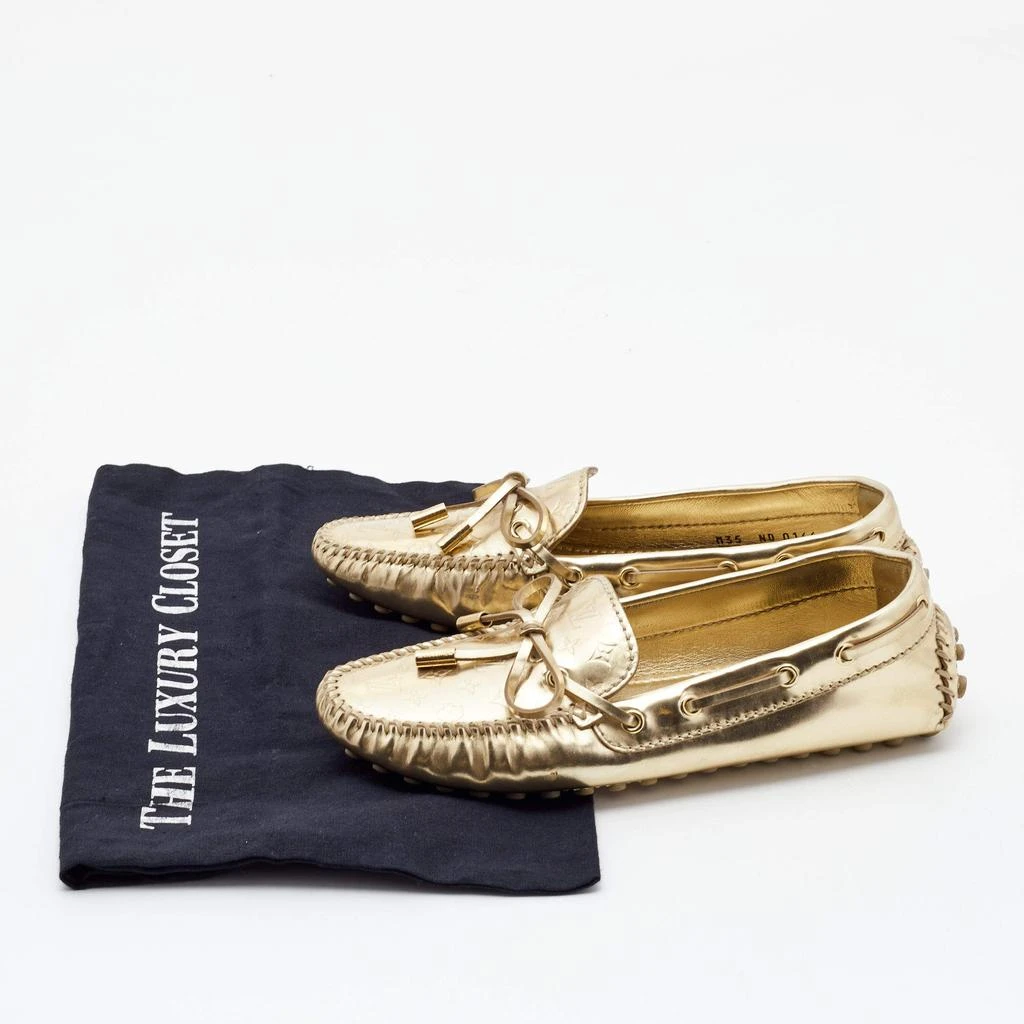 Louis Vuitton Louis Vuitton Gold Leather Gloria  Loafers Size  35 9
