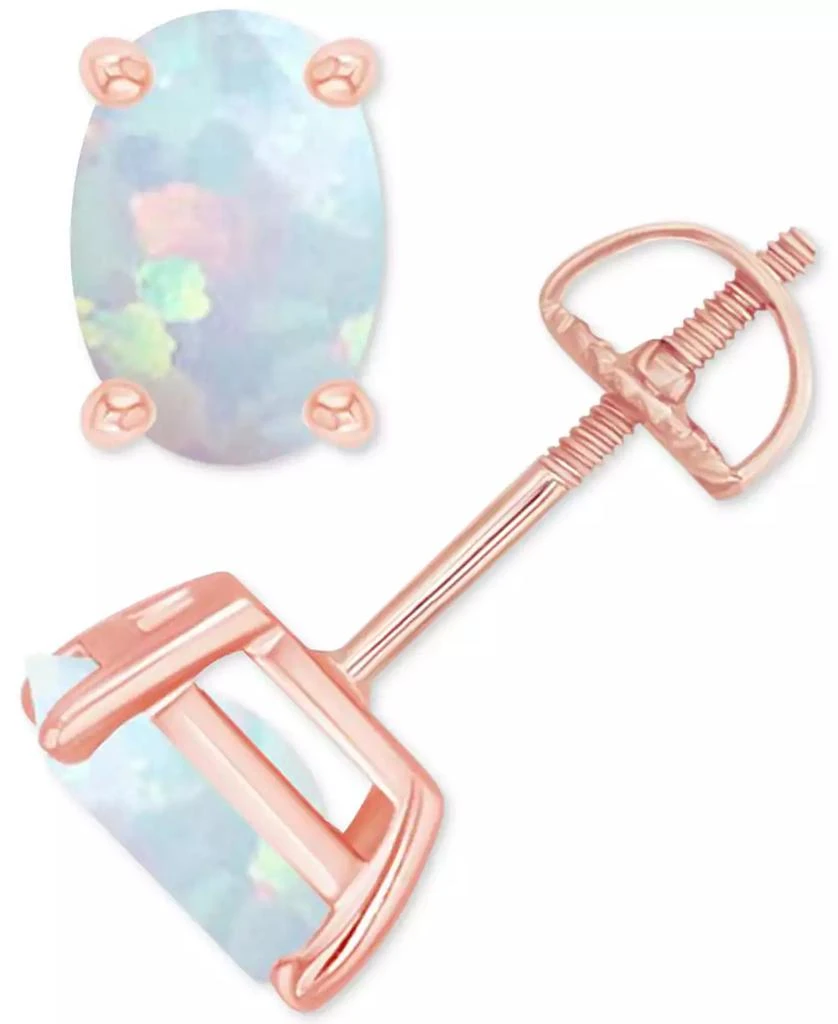 Macy's Lab-Grown Opal Screw Back Closure Stud Earrings (5/8 ct. t.w.) 3