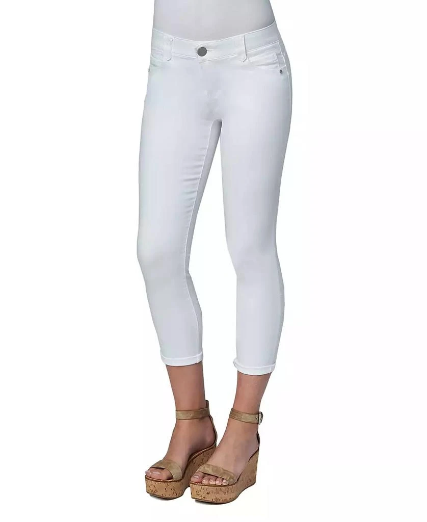 Democracy Women
s "Ab" Solution High Rise Ankle White Skimmer Jeans 1