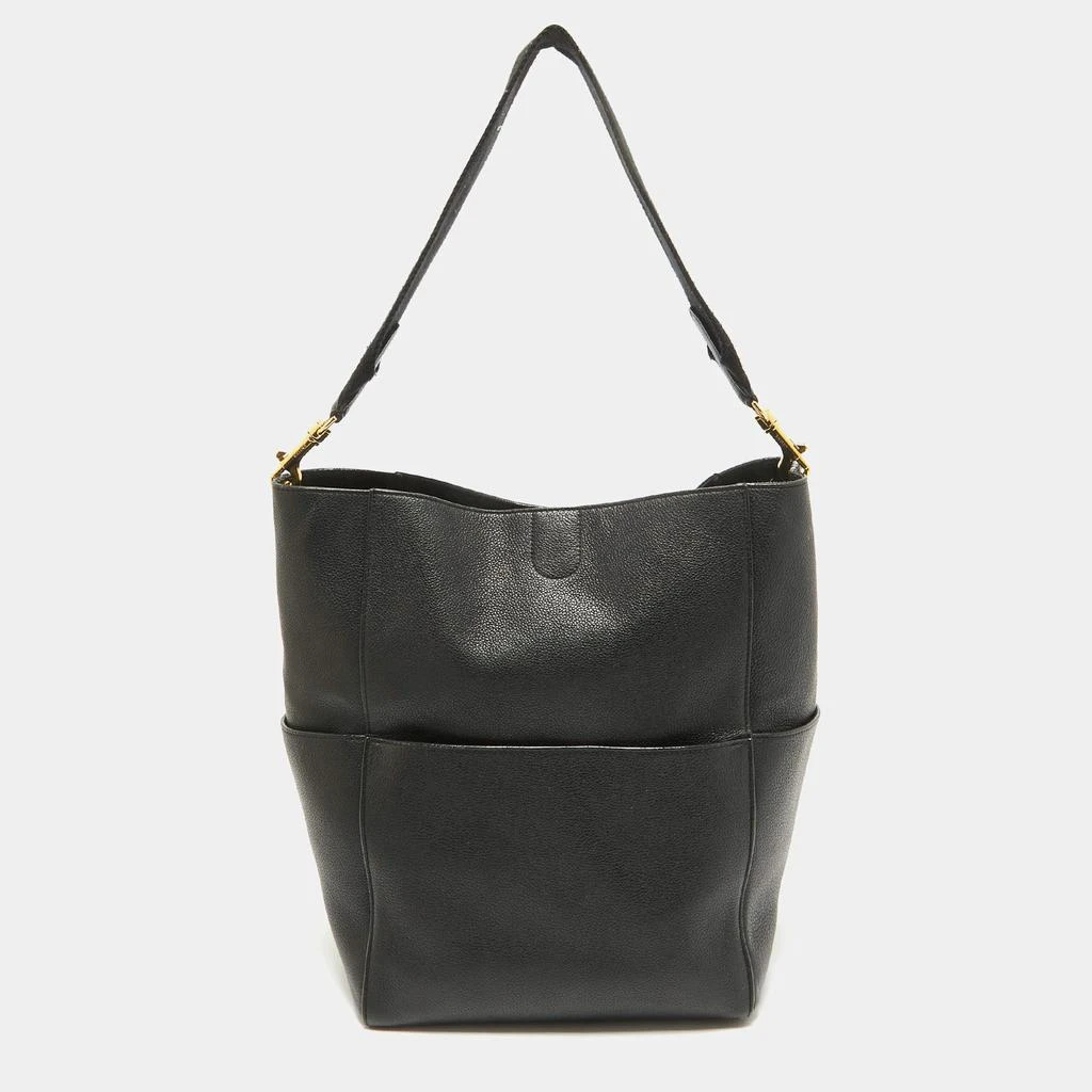 Celine Celine Black Leather Sangle Bucket Bag 4