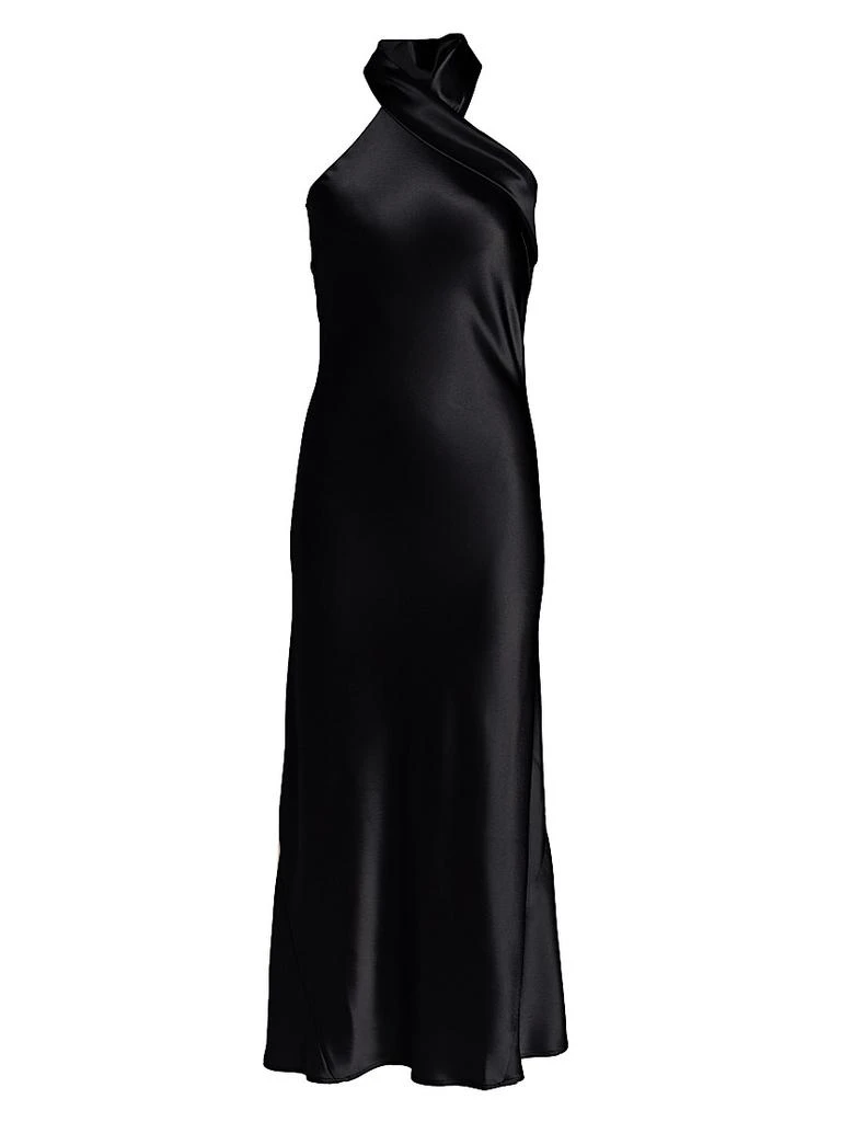 Galvan Pandora Satin Halterneck Midi-Dress 1