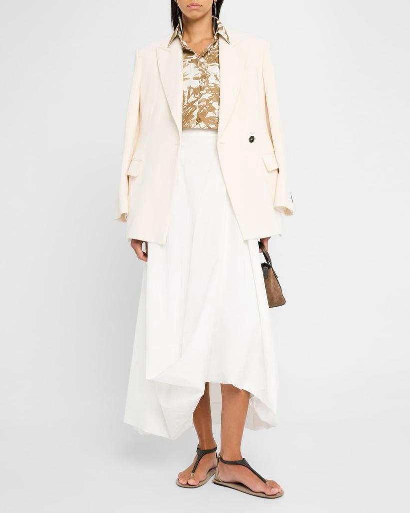 Brunello Cucinelli Diagonal Button-Front Viscose Blazer 2