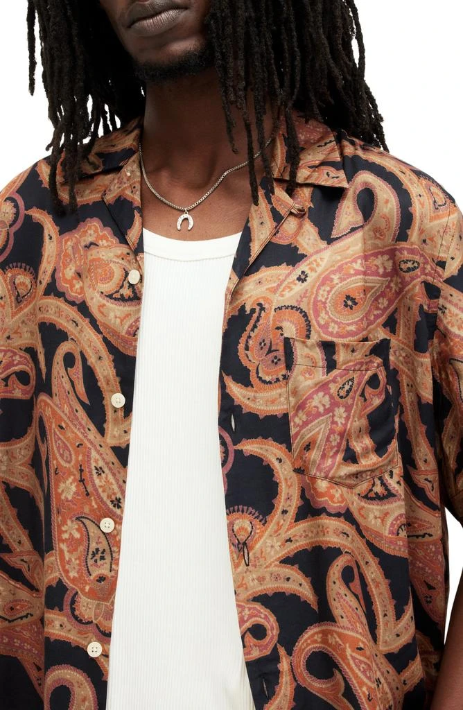 ALL SAINTS Morganza Paisley Camp Shirt 4