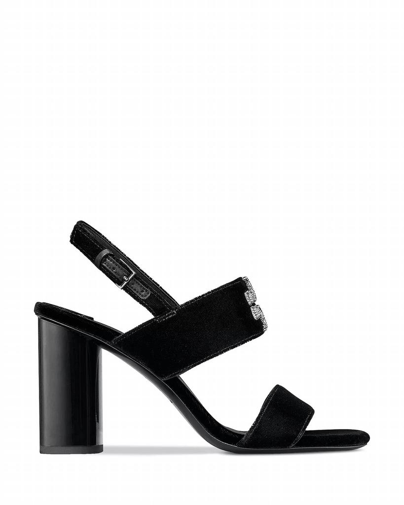 Tory Burch Eleanor Pave Heel Sandal In Black