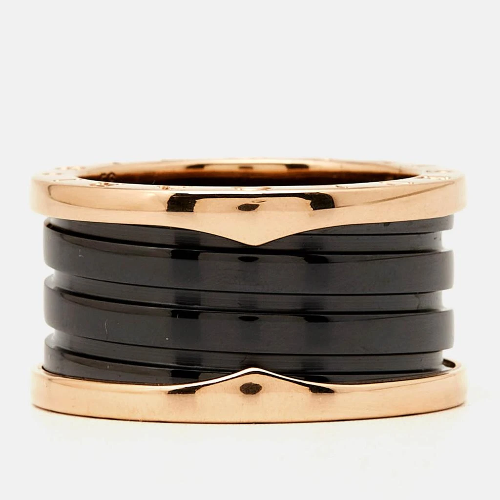 BVLGARI Bvlgari B.Zero1 Black Ceramic 18k Rose Gold 4 Band Ring Size 56 2