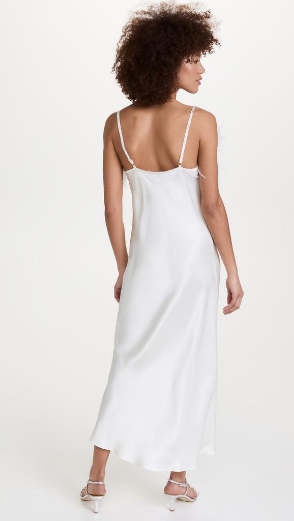 Sleeper Boheme Slip Dress with Feathers